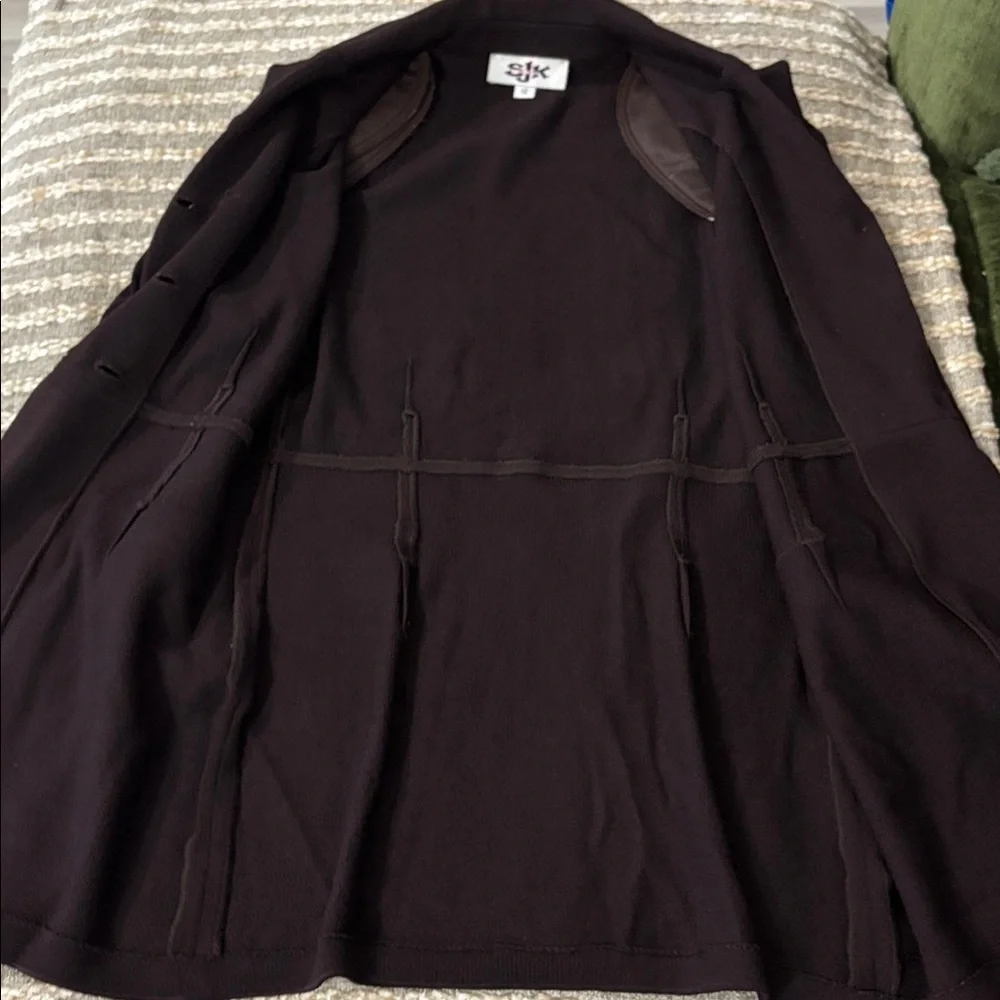 St John Dark Brown Santana Knit Women’s Double-Breasted‎ Pants Suit Size 12